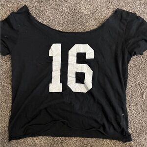 Brandy Melville Black Tee with White Number